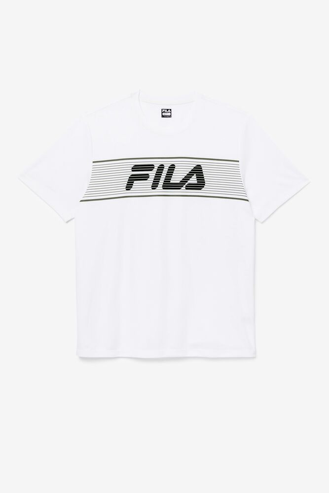 Fila T-Shirt Ehsan Crew Mens White - India DRJ-236450